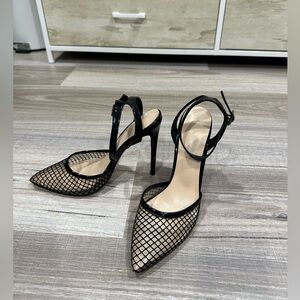 Elegant Black Mesh Stiletto Heels